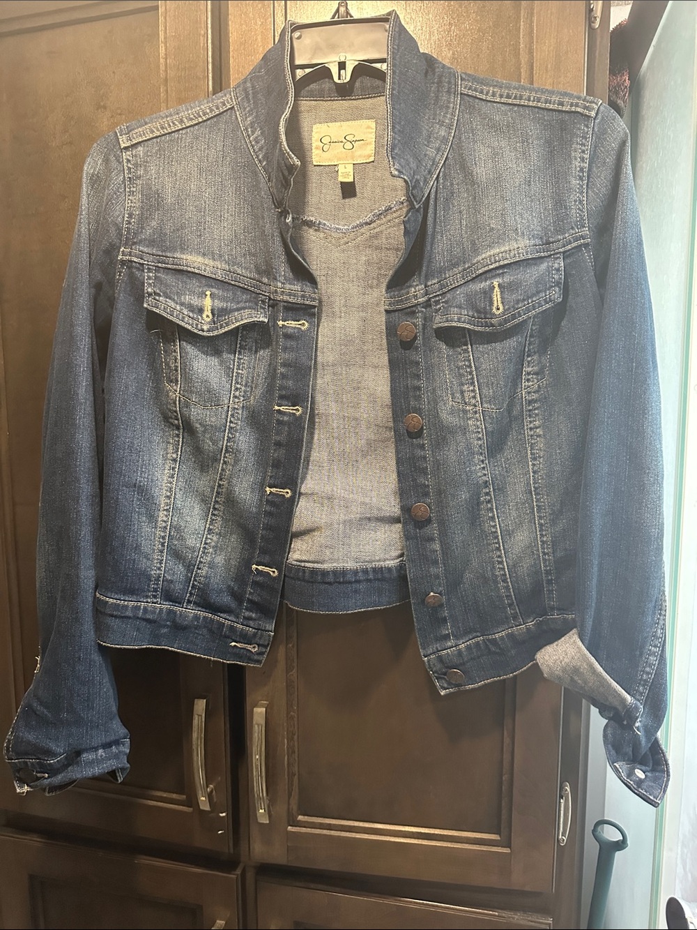 Jessica Simpson Washed Blue Denim Jacket